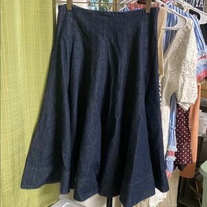 COS Blue Midi A-Line Pleated Skirt